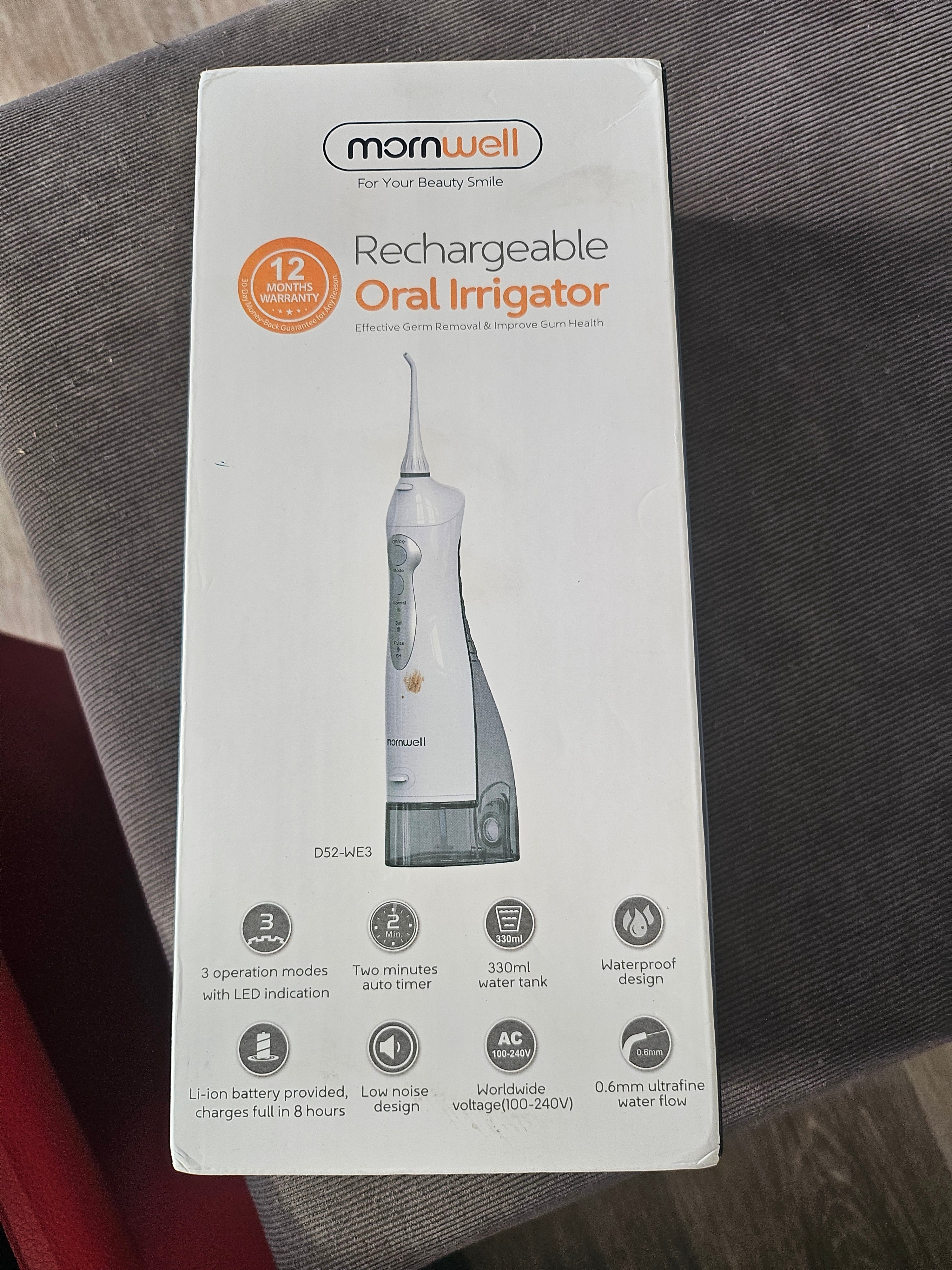 IRRIGATEUR BUCCAL D52-WE3 RECHARGEABLE ET WATERPROOF EN BOITE /NEUF
