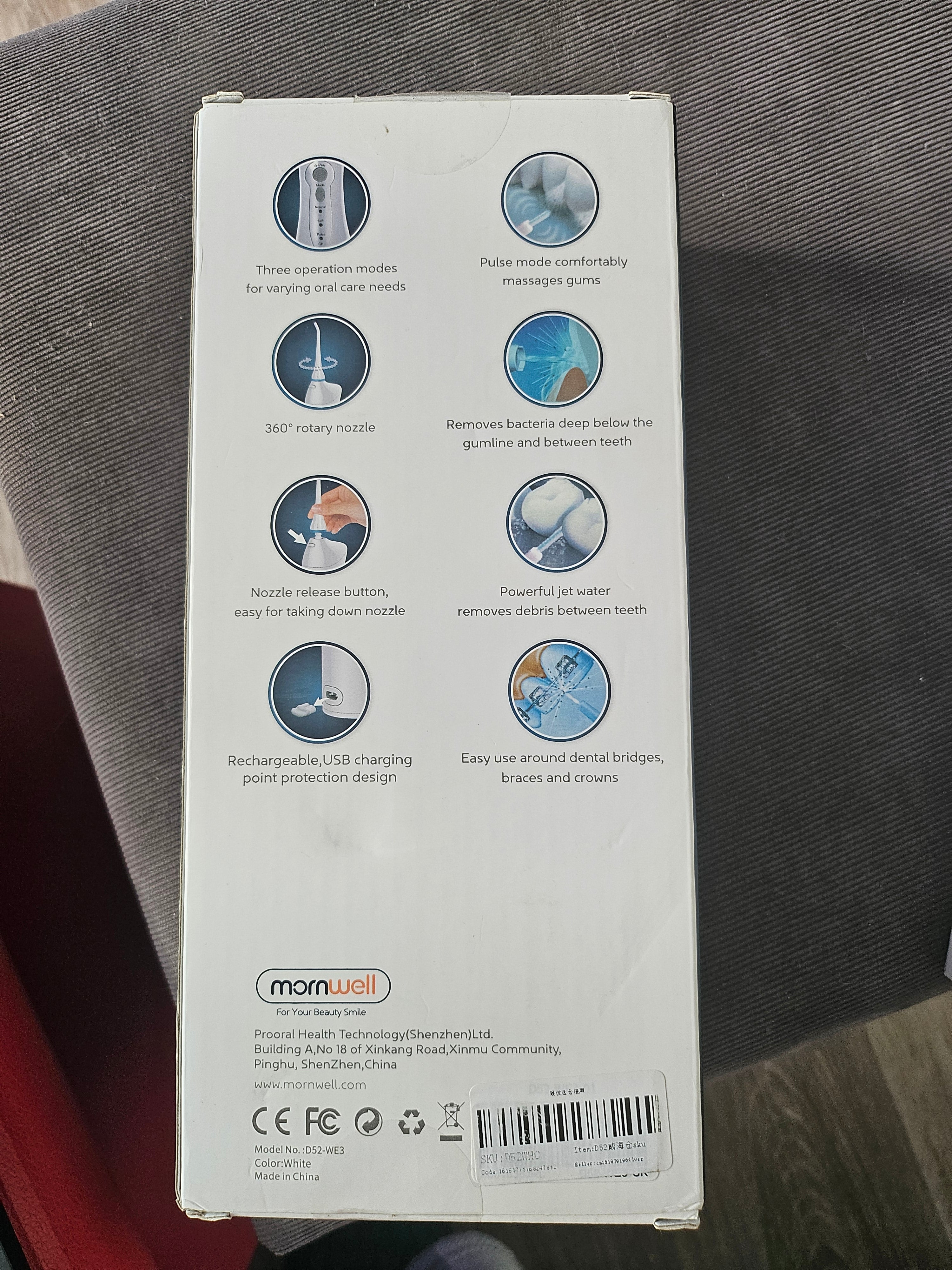 IRRIGATEUR BUCCAL D52-WE3 RECHARGEABLE ET WATERPROOF EN BOITE /NEUF