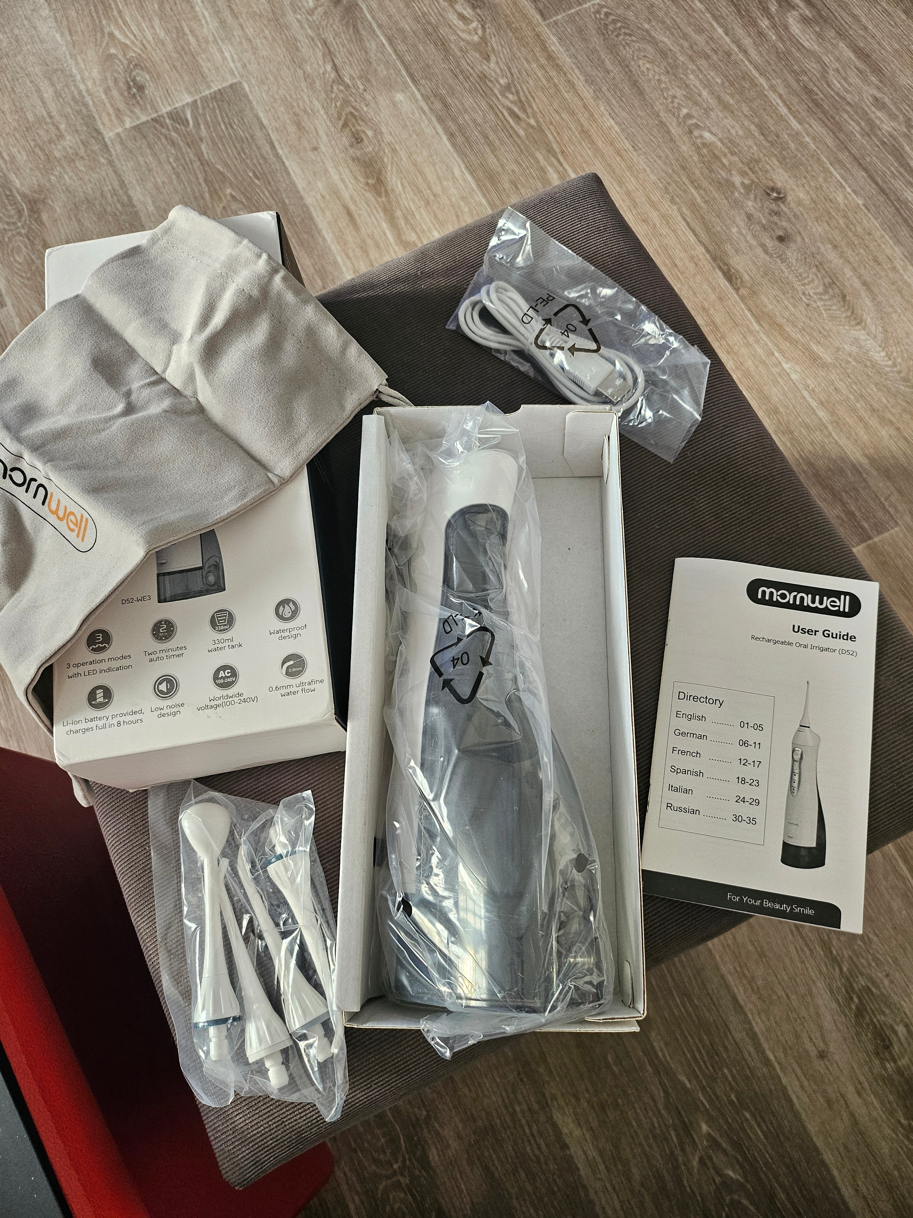 IRRIGATEUR BUCCAL D52-WE3 RECHARGEABLE ET WATERPROOF EN BOITE /NEUF