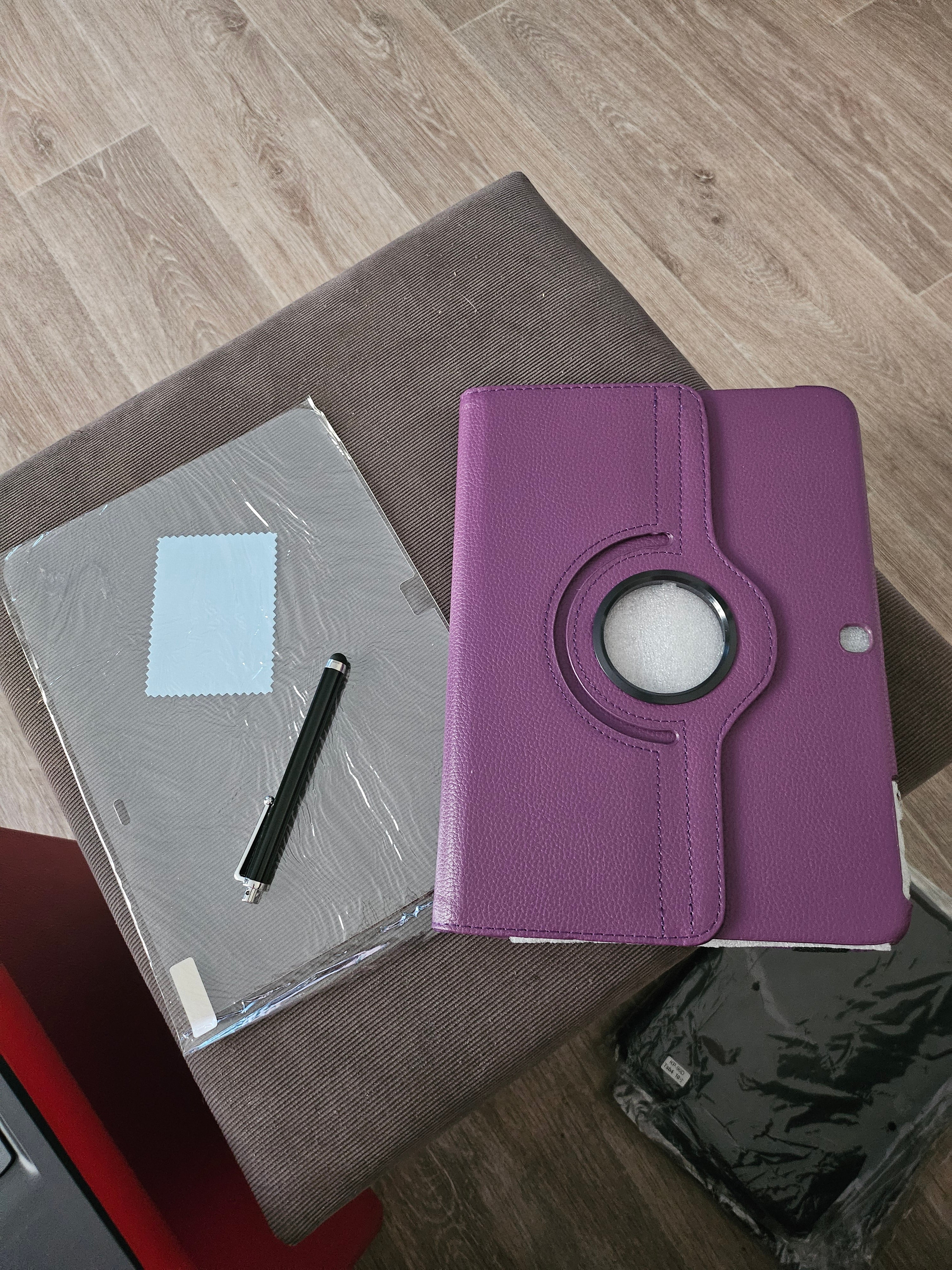 PROTECTION IPAD 2.3.4 SIMILICUIR VIOLET AVEC ROTATION 360° DE LA TABLETTE + PROTECTION ECRAN+ STYLET