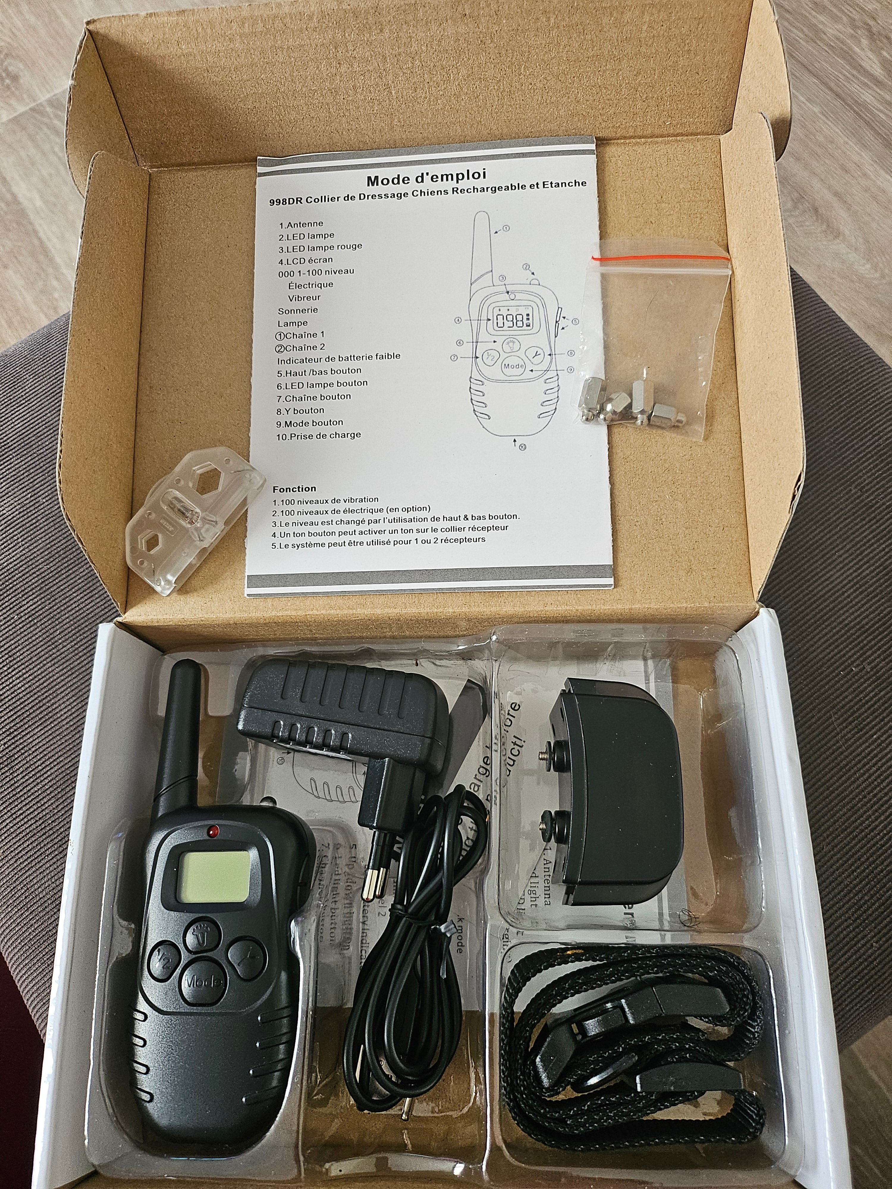 COLLIER D'APPRENTISSAGE PET998DR RECHARGEABLE ET WATERPROOF COMPLET